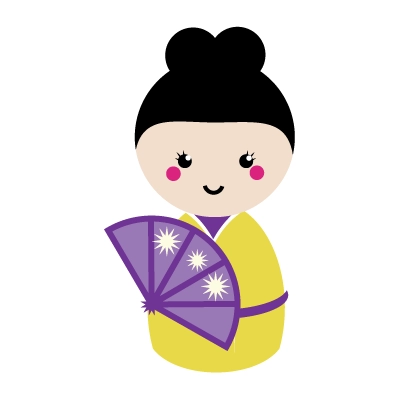Explicaciones para colorear muñeca kokeshi japonesa para colorear