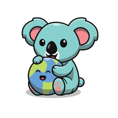 Coloring explanations coloring page koala holding the planet earth