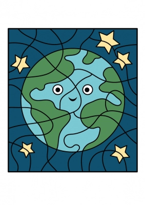 Coloring explanations magic colouring in number: planet earth in space