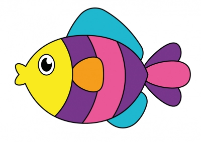 Explications du coloriage trace et colorie : poisson