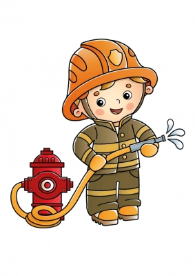 Explications du coloriage coloriage pompier avec une bouche d'incendie