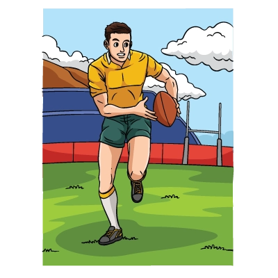 Explications du coloriage coloriage joueur de rugby en action