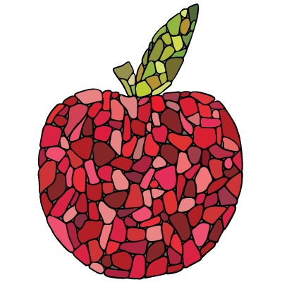 Explications du coloriage coloriage pomme mosaïque