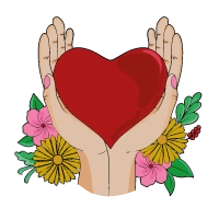 Explicaciones para colorear dibujo para colorear gratis de manos que forman un corazón para personalizar.
