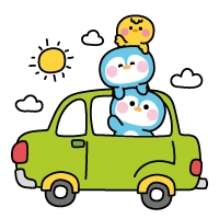 Coloring explanations coloring good holidays – customizable penguins in a car