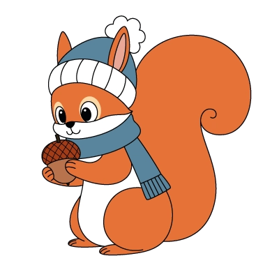 Explications du coloriage coloriage Écureuil d’hiver à imprimer – petit animal de la forêt