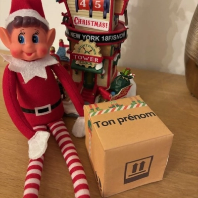 Förklaringar om färgläggning personliggörbar julklappslåda med namn – utskrifts- och klippmodell