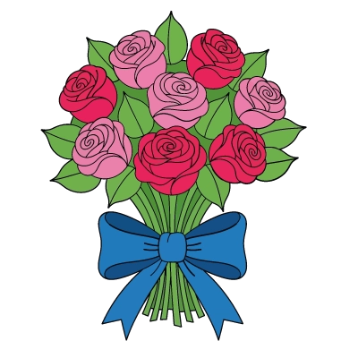Explications du coloriage coloriage de bouquet de roses à offrir – gratuit et personnalisable avec prénom