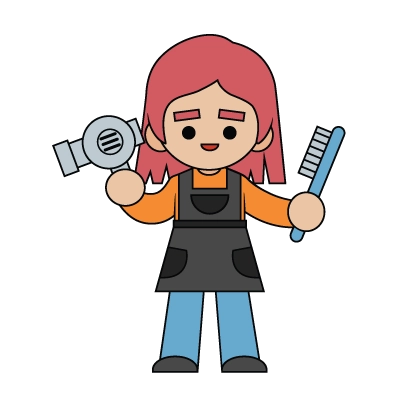 Explications du coloriage coloriage coiffeuse avec sèche-cheveux – gratuit et personnalisable