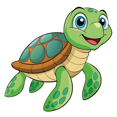 Forklaringer til farvelægning farvelægning af smilende havskildpadde med tilpasset navn