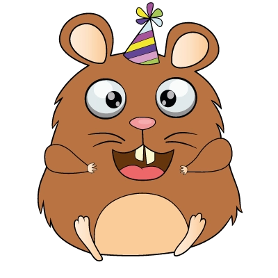 Explications du coloriage coloriage hamster anniversaire kawaii avec prénom à imprimer gratuitement