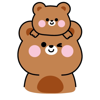 Coloring explanations coloring page of a big bear carrying a cub on its shoulders with customizable name