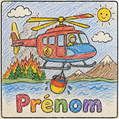 Erklärungen zur Malvorlage personalisierbares ausmalbild eines wasserspringer-hubschraubers beim löschen eines brandes mit namen oder nachricht
