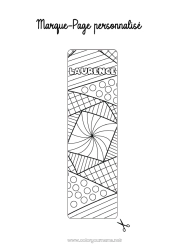 Coloriage personnalisable Mandala Marque page Coloriages complexes Formes géométriques