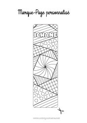Coloriage personnalisable Mandala Marque page Coloriages complexes Formes géométriques