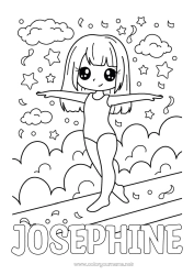 Coloriage personnalisable Sport Fille Gymnastique Sports artistiques