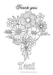 Tilpasset farvelægningssiden Blomster Bedstemor Barnepige Tak