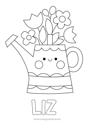 Coloriage personnalisable Fleurs Tulipe Marguerite Coloriages faciles