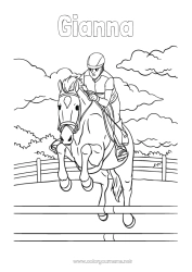 Coloriage personnalisable Sport Cheval Animal Animaux de la ferme Autres sports équitation