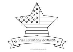 Anpassbare Malvorlage USA Flagge 4. Juli