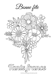 Coloriage personnalisable Fleurs Bonne fête