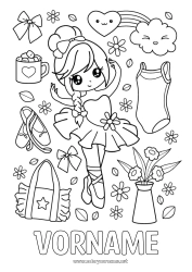 Página de desenho personalizável Esporte Dança Menina Gymnastique Sports artistiques Ballet
