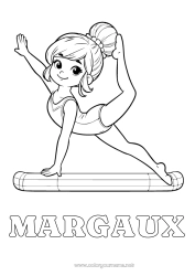 Pagina da colorare personalizzabile Sport Ginnastica Sport artistici