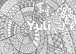 Colorear personalizable Calma y zen Arte Mandala Nombre decorado Zentangle