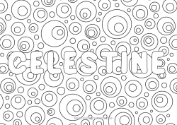 Customizable coloring page Mandala Decorated name Drinks Soda Zentangle Lemonade Champagne Decorative background