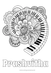Coloriage personnalisable Musique Fête de la musique Piano Instruments de musique