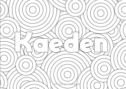 Pagina da colorare personalizzabile Nome decorato Colorazioni complesse Sfondo decorativo Cerchio, rotondo
