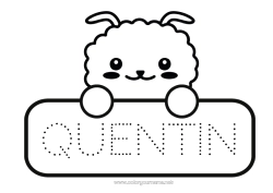 Página de desenho personalizável Monstro Kawaii Volta às Aulas Etiqueta
