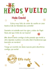 Colorear personalizable Elfos de navidad Cartas de elfos bromistas Carta de Llegada del Elfo Duende de Navidad extra