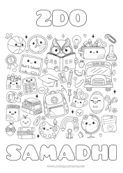 Colorear personalizable Kawaii Globos Búho Autobús, autocar Maestra, Maestro Escuela Simbolos Aves y mamíferos voladores Juegos y juguetes Transporte público terrestre Mochila escolar Globo terráqueo Profesiones de la Educación Regreso a clases ¡Feliz regreso a clases mensaje! Pizarra de clase Toga de estudiante Útiles escolares Estuche Calculadora