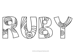 Customizable coloring page Cute Calm and zen Mandala Number Decorated name