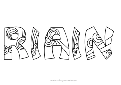 Customizable coloring page Cute Calm and zen Mandala Number Decorated name