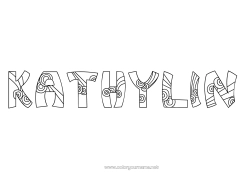 Customizable coloring page Cute Calm and zen Mandala Number Decorated name