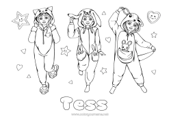 Coloriage personnalisable Kawaii Ami, Amie