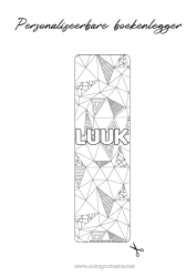 Tilpassbar fargeleggingssiden Bokmerke Zentangle Geometriske former Trekant