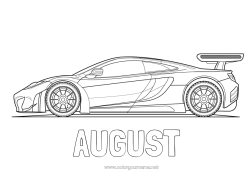 Customizable coloring page Vehicles Car Race Cars, vans, and motorhomes