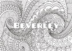 Anpassbare Malvorlage Ruhig und gelassen Kunst Mandala Dekorierter Name Zentangle