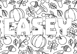 Aanpasbare kleurplaat Pompoen Herfst Paddestoel Eikel Decoratieve achtergrond Dode bladeren