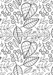 Página de desenho personalizável Outono Folhas Nome decorado Fundo decorativo