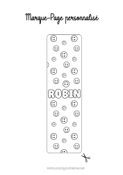 Coloriage personnalisable Activités enfants Marque page Smilley Formes géométriques