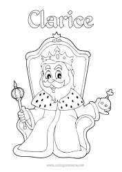 Pagină de colorat personalizabilă Castel Desene de colorat ușoare Colorează intermediare Rege