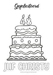 Colorear personalizable Vela Tarta Cumpleaños Número Dibujos fáciles para colorear Mensaje de feliz cumpleaños (inglés) Edad personalizable