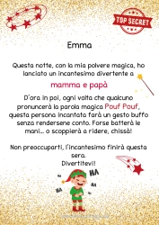 Colorear personalizable Elfos de navidad Misión del Elfo de Navidad Cartas de elfos bromistas Ideas Traviesas del Duende de Navidad Truco de magia