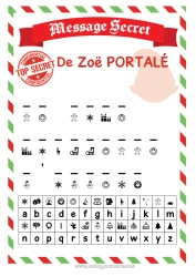 Página de desenho personalizável Elfo de Natal Missão do Elfo de Natal Cartas de duendes travessos Atividades para Crianças Ideias Travessas para Duendes de Natal Mensagem codificada