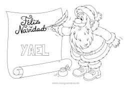 Colorear personalizable Papá Noel Navidad Carta a Papa Noel Mensaje “Feliz Navidad”