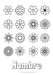 Página de desenho personalizável Flores Primavera Atividades para Crianças